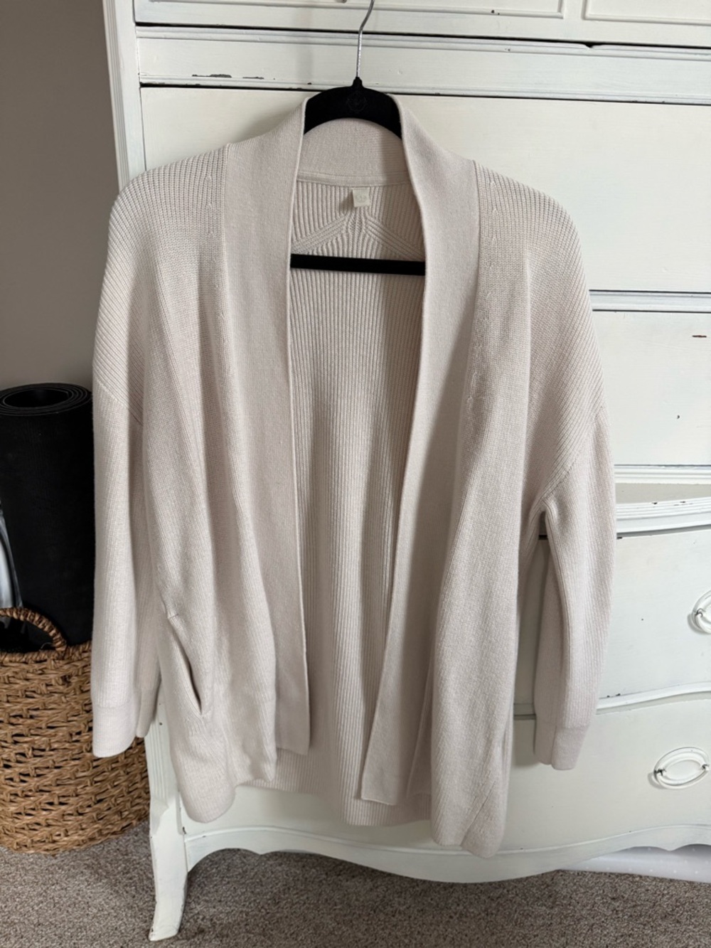 lululemon athletica Cream Open-Front Knit Cardigan